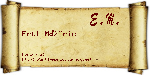Ertl Móric névjegykártya